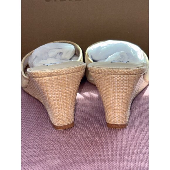 Steve Madden Seleste Sandals in Raffia Mesh Tan 10 Womens SLides Wedge Heels - Picture 7 of 10